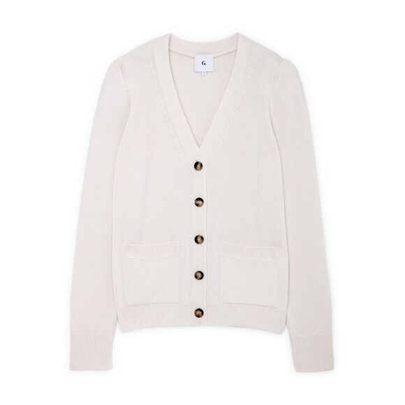 G. Label Lightweight Erica Cardigan - XS - White - Picture 1 of 6